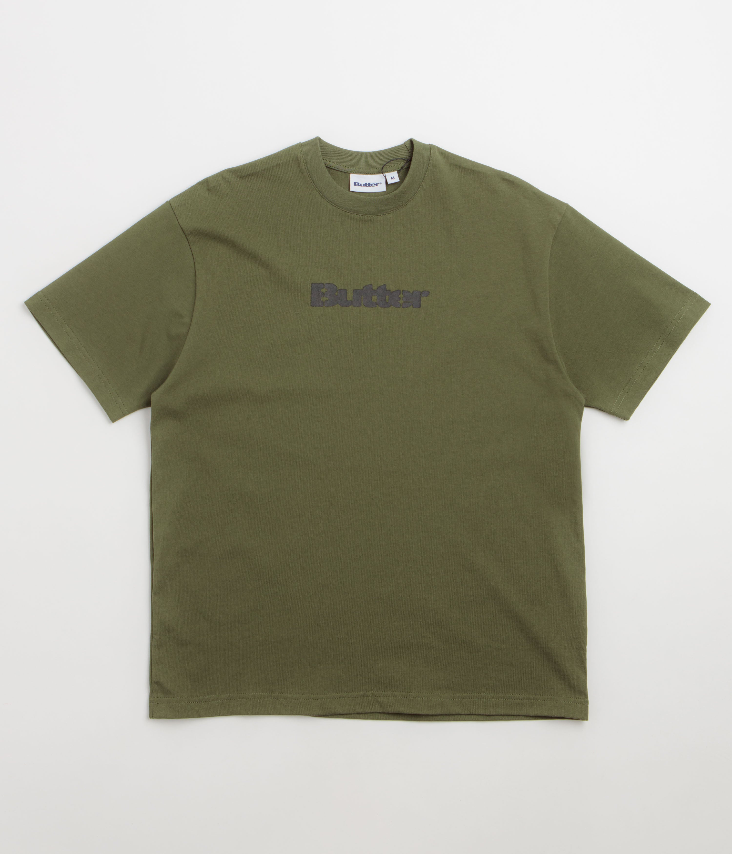 Butter Goods Stencil Logo T-Shirt in Army