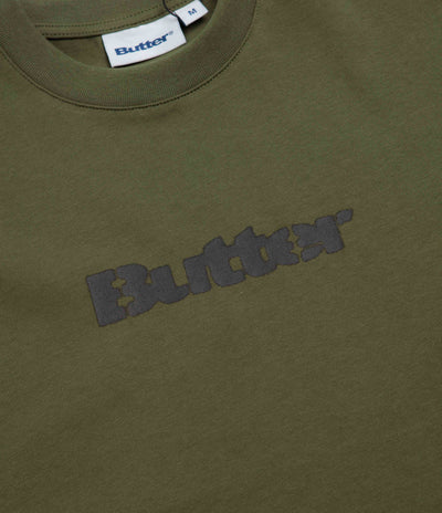 Butter Goods Stencil Logo T-Shirt in Army