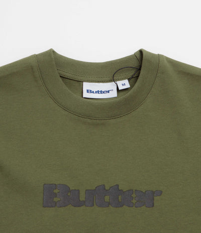 Butter Goods Stencil Logo T-Shirt in Army