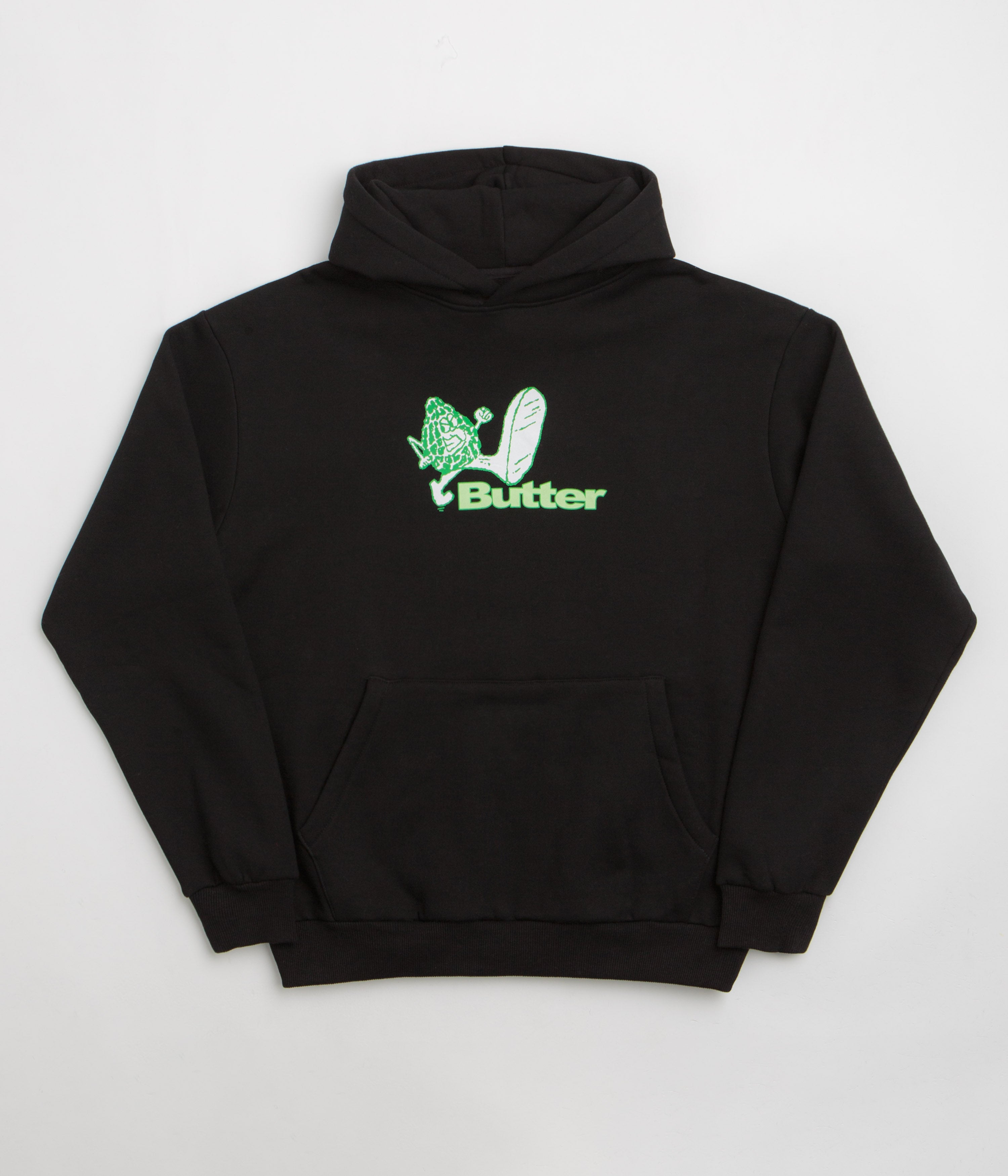 Butter Goods Cropped Zip-Thru Hoodie - Washed Black | Flatspot