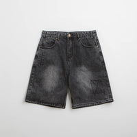 Butter Goods Stitch Denim Shorts in Distressed Grey thumbnail
