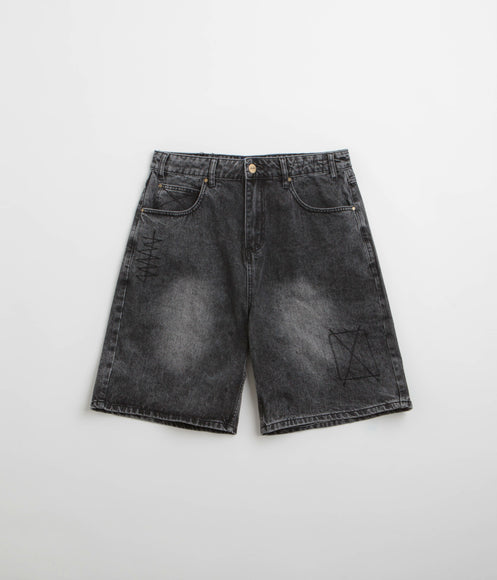 Butter Goods Stitch Denim Shorts - Distressed Grey