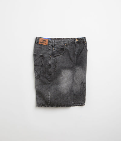 Butter Goods Stitch Denim Shorts in Distressed Grey
