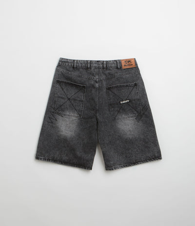 Butter Goods Stitch Denim Shorts in Distressed Grey
