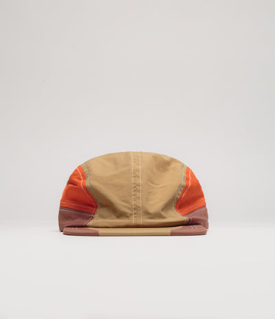 Butter Goods Stream 4 Panel Cap in Khaki and Citrus