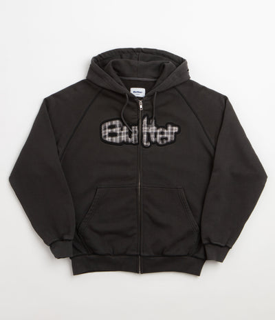Butter Goods Stretch Zip-Thru Hoodie - Washed Black