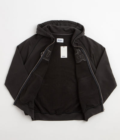Butter Goods Stretch Zip-Thru Hoodie - Washed Black