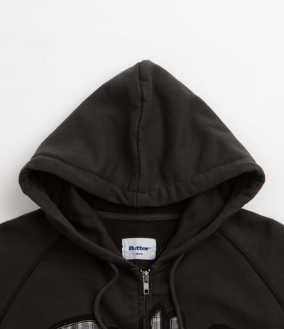 Butter Goods Stretch Zip-Thru Hoodie - Washed Black