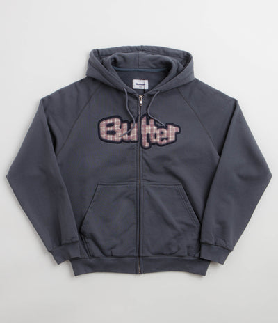 Butter Goods Stretch Zip-Thru Hoodie - Washed Navy