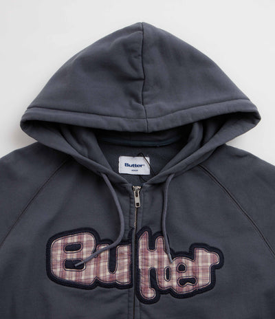 Butter Goods Stretch Zip-Thru Hoodie - Washed Navy