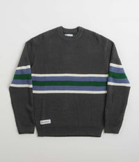 Butter Goods Stripe Knitted Sweatshirt in Charcoal