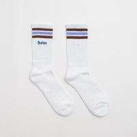 Butter Goods Stripe Socks in White and Purple thumbnail
