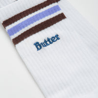 Butter Goods Stripe Socks in White and Purple thumbnail
