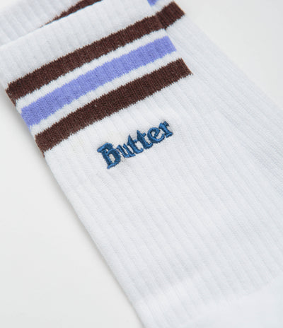 Butter Goods Stripe Socks in White and Purple