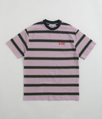 Butter Goods Stripe T-Shirt in Black and Berry