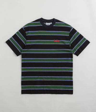Butter Goods Stripe T-Shirt in Forest and Navy