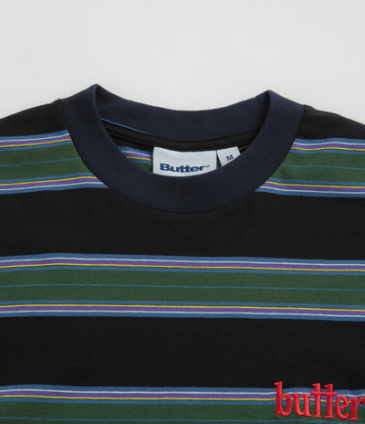 Butter Goods Stripe T-Shirt in Forest and Navy