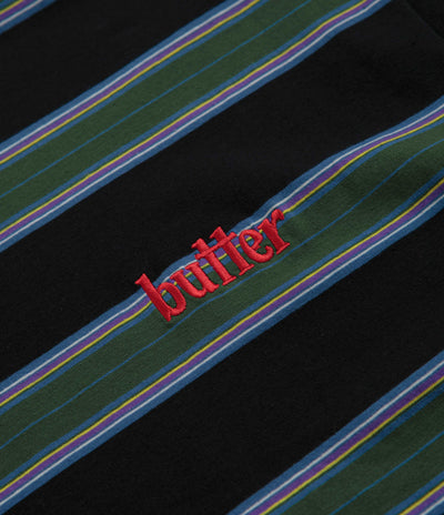 Butter Goods Stripe T-Shirt in Forest and Navy