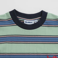 Butter Goods Stripe T-Shirt in Ice and Blue thumbnail