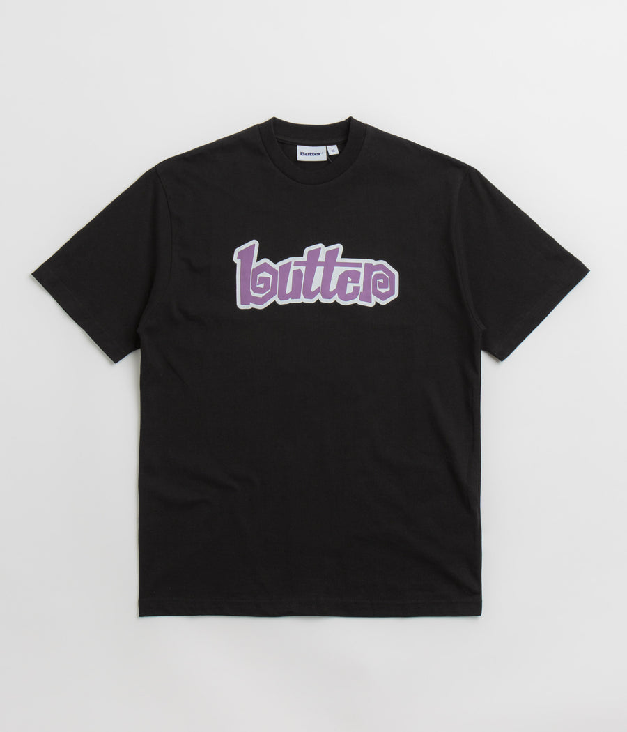 Butter Goods Swirl T-Shirt in Black and Purple