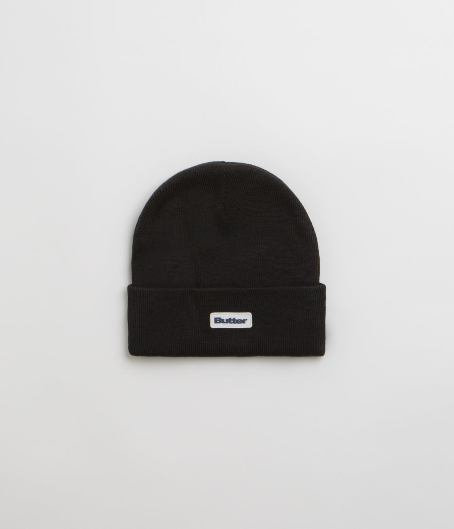 Butter Goods Tall Cuff Beanie in Black and Black