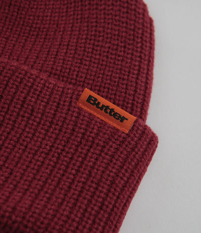 Butter Goods Tall Wharfie Beanie in Burgundy