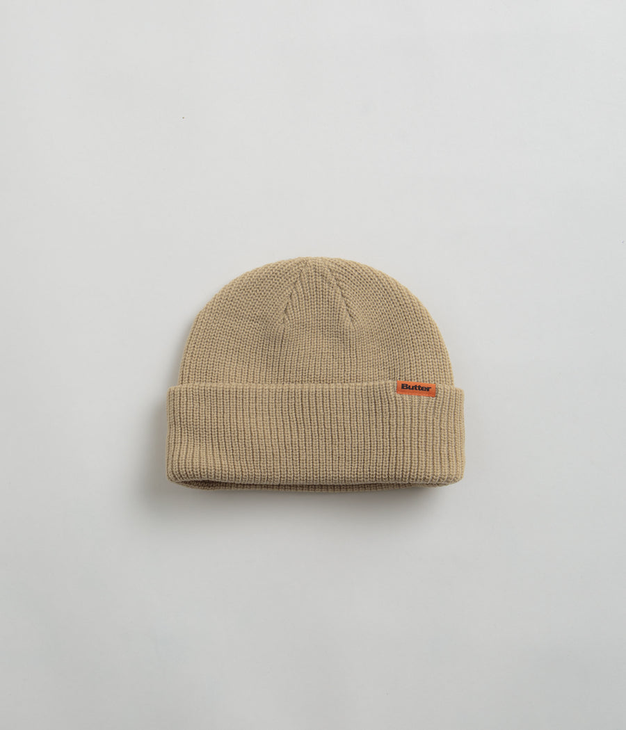 Butter Goods Tall Wharfie Beanie in Tan