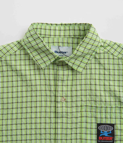 Butter Goods Terrain Short Sleeve Shirt in Lime and Black