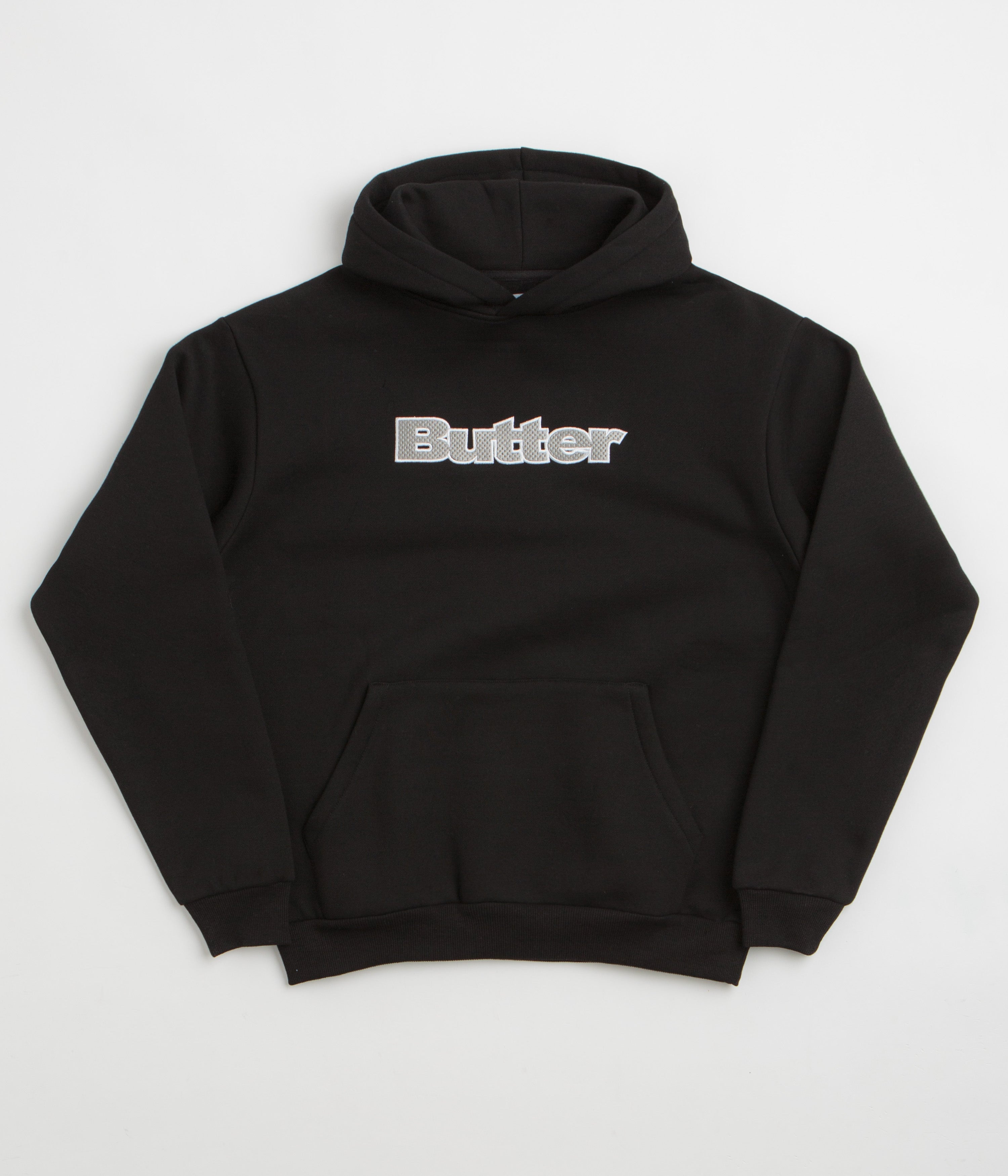 Butter Goods Textured Logo Hoodie in Black