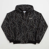 Butter Goods Thorn Camo Waffle Zip-Thru Hoodie in Black thumbnail