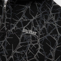 Butter Goods Thorn Camo Waffle Zip-Thru Hoodie in Black thumbnail