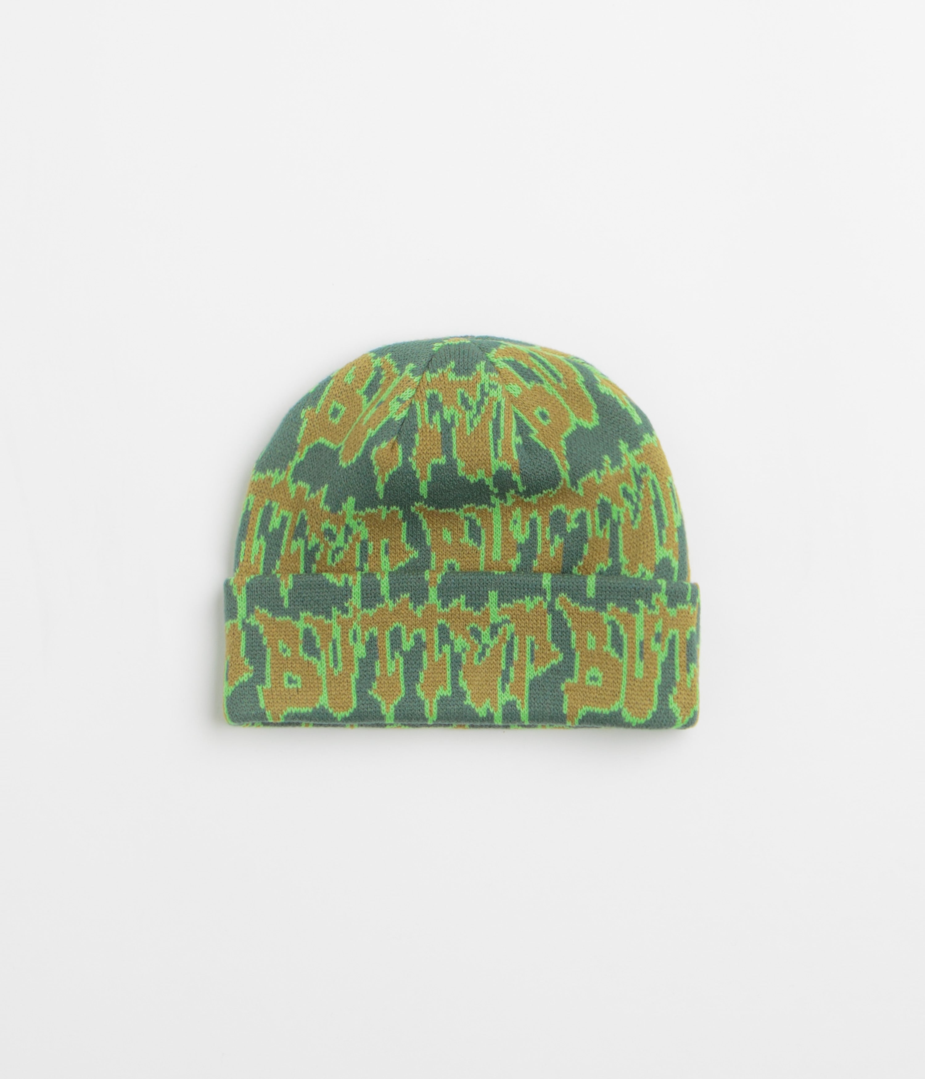 Butter Goods Throw Beanie - Forest / Lime