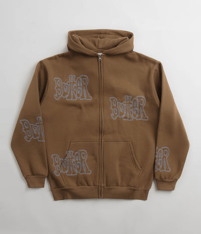 Butter Goods Tour Zip-Thru Hoodie in Chocolate