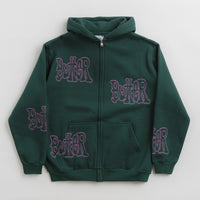 Butter Goods Tour Zip-Thru Hoodie in Dark Green thumbnail