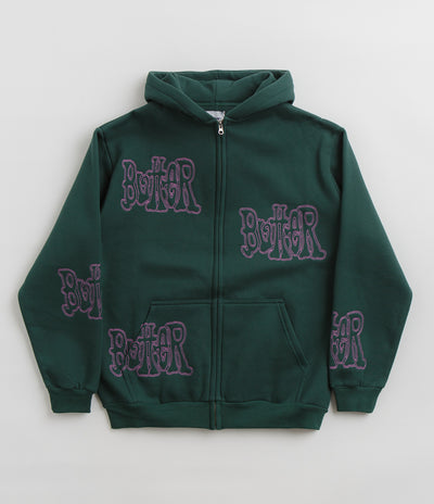 Butter Goods Tour Zip-Thru Hoodie in Dark Green