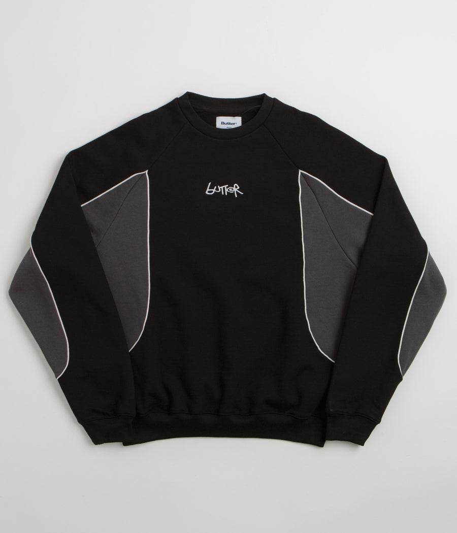 Butter Goods Tread Crewneck Sweatshirt - Black / Charcoal