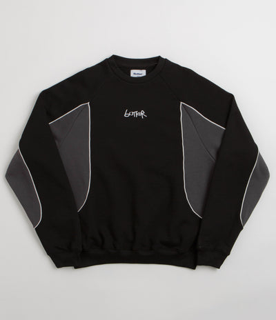 Butter Goods Tread Crewneck Sweatshirt in Black and Charcoal