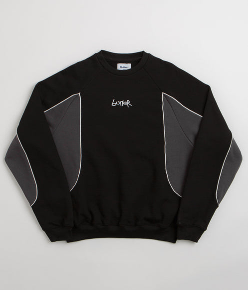 Butter Goods Tread Crewneck Sweatshirt - Black / Charcoal