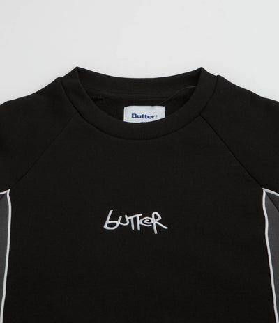 Butter Goods Tread Crewneck Sweatshirt in Black and Charcoal