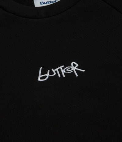 Butter Goods Tread Crewneck Sweatshirt in Black and Charcoal
