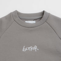 Butter Goods Tread Crewneck Sweatshirt in Concrete and Moss thumbnail