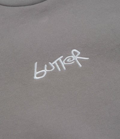 Butter Goods Tread Crewneck Sweatshirt in Concrete and Moss