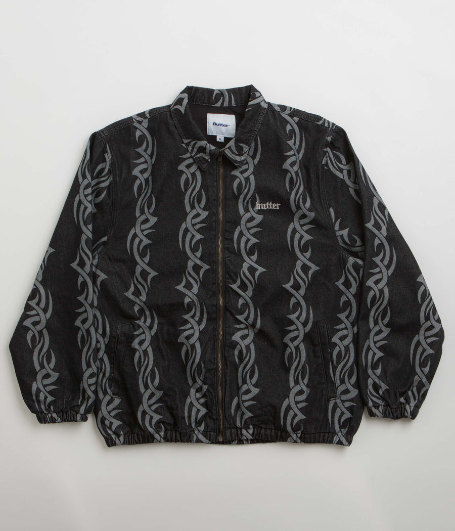Butter Goods Tribal Denim Jacket in Black