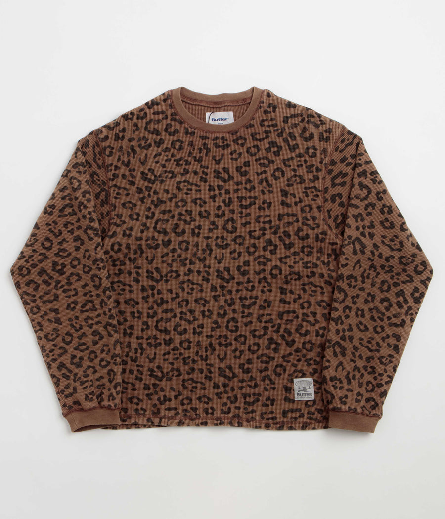 Butter Goods Waffle Long Sleeve T-Shirt in Leopard
