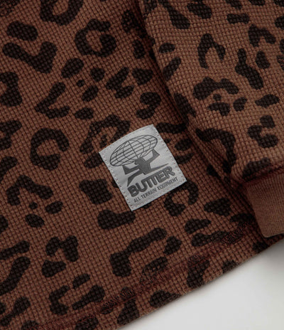 Butter Goods Waffle Long Sleeve T-Shirt in Leopard