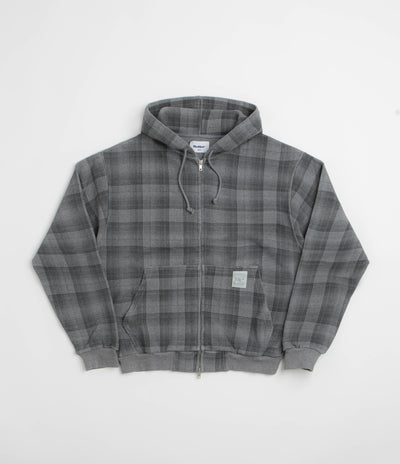 Butter Goods Waffle Zip-Thru Hoodie - Grey Plaid