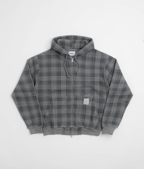 Butter Goods Waffle Zip-Thru Hoodie - Grey Plaid