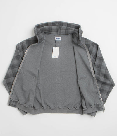 Butter Goods Waffle Zip-Thru Hoodie - Grey Plaid