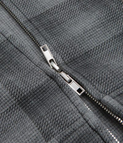Butter Goods Waffle Zip-Thru Hoodie - Grey Plaid