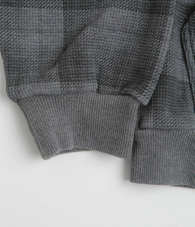 Butter Goods Waffle Zip-Thru Hoodie - Grey Plaid